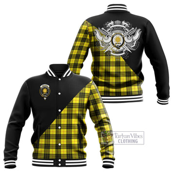 MacLeod (McLeod) Tartan Baseball Jacket with Family Crest and Military Logo Style