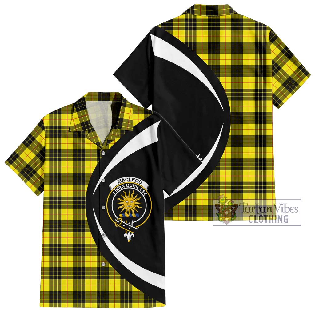 MacLeod (McLeod) Tartan Short Sleeve Button Up with Family Crest Circle Style Kid - Tartan Vibes Clothing