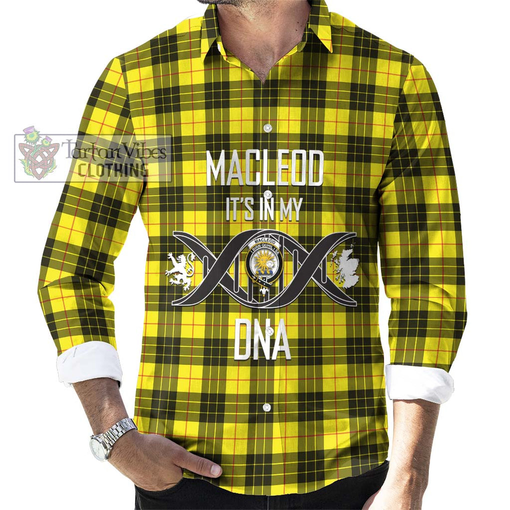 MacLeod (McLeod) Tartan Long Sleeve Button Shirt with Family Crest DNA In Me Style Men's Shirt S - Tartanvibesclothing Shop