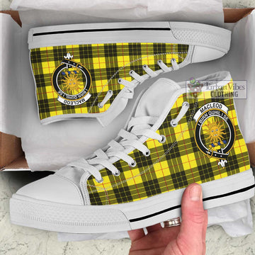 MacLeod (McLeod) Tartan High Top Shoes with Family Crest