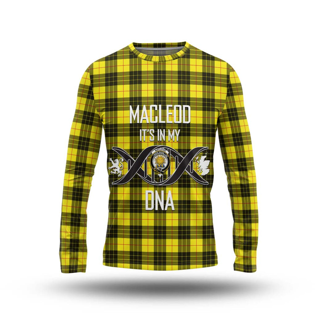 MacLeod (McLeod) Tartan Long Sleeve T-Shirt with Family Crest DNA In Me Style Unisex - Tartanvibesclothing Shop