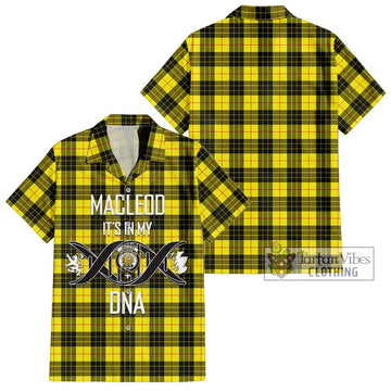 MacLeod (McLeod) Tartan Short Sleeve Button Shirt with Family Crest DNA In Me Style