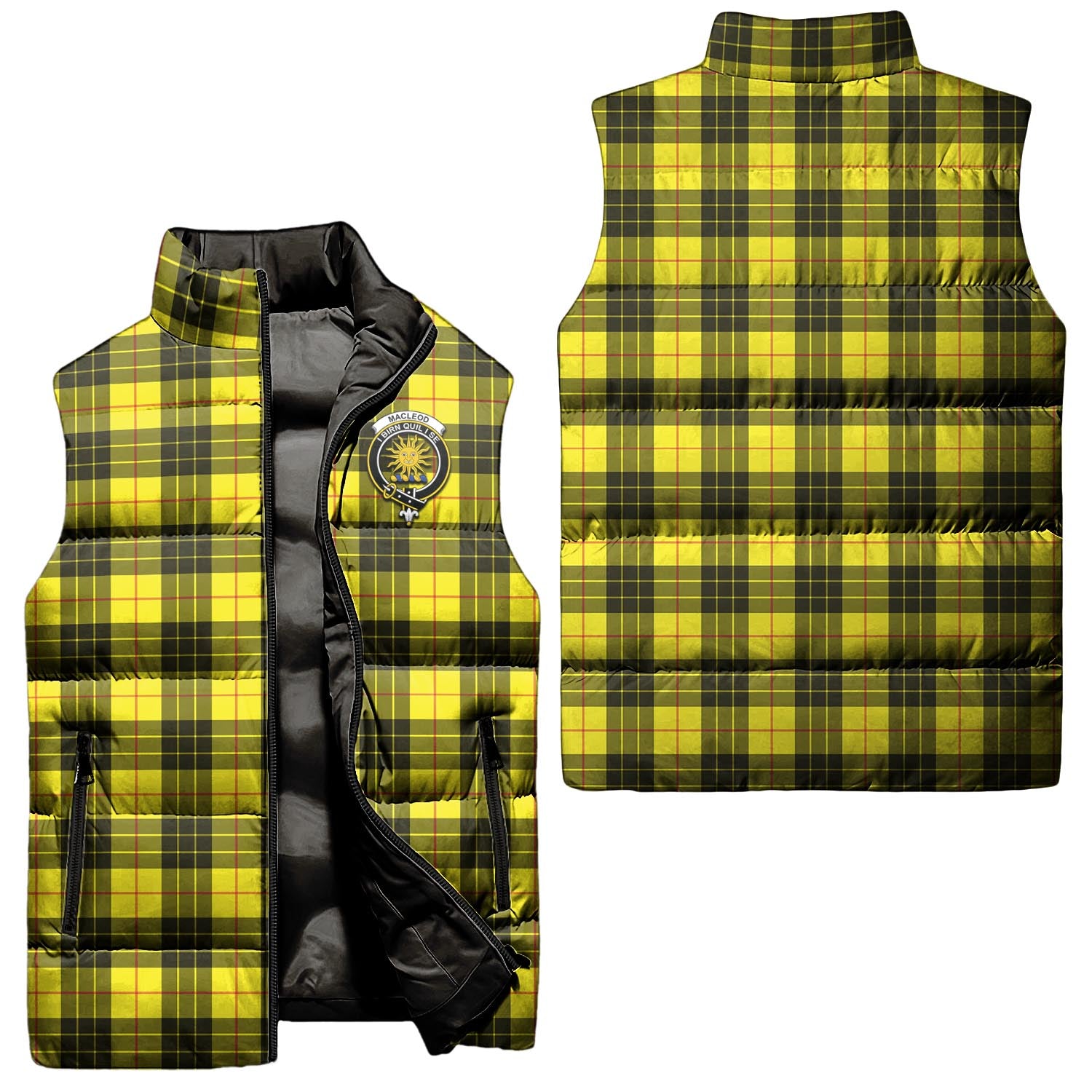 MacLeod of Lewis Modern Tartan Sleeveless Puffer Jacket with Family Crest Unisex - Tartanvibesclothing