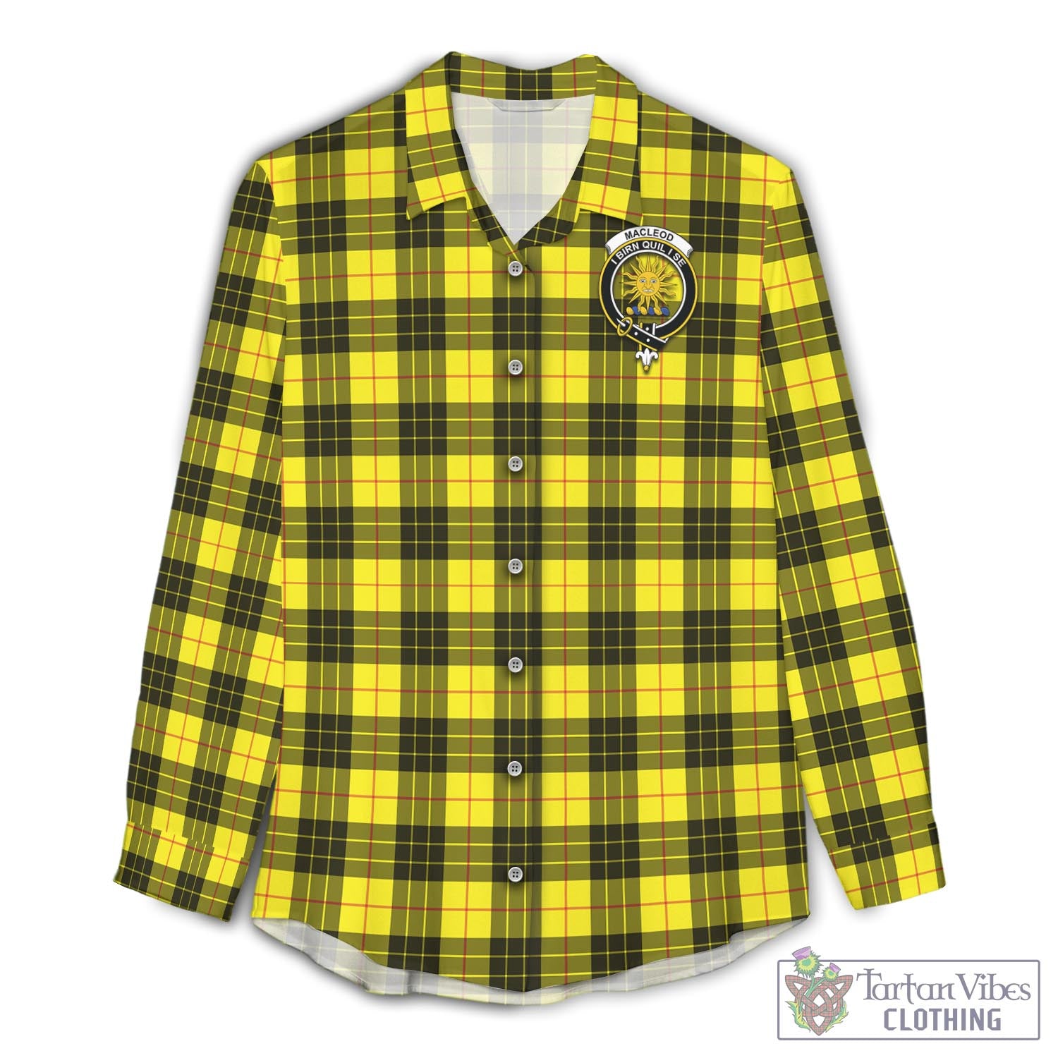 Tartan Vibes Clothing MacLeod of Lewis Modern Tartan Womens Casual Shirt with Family Crest