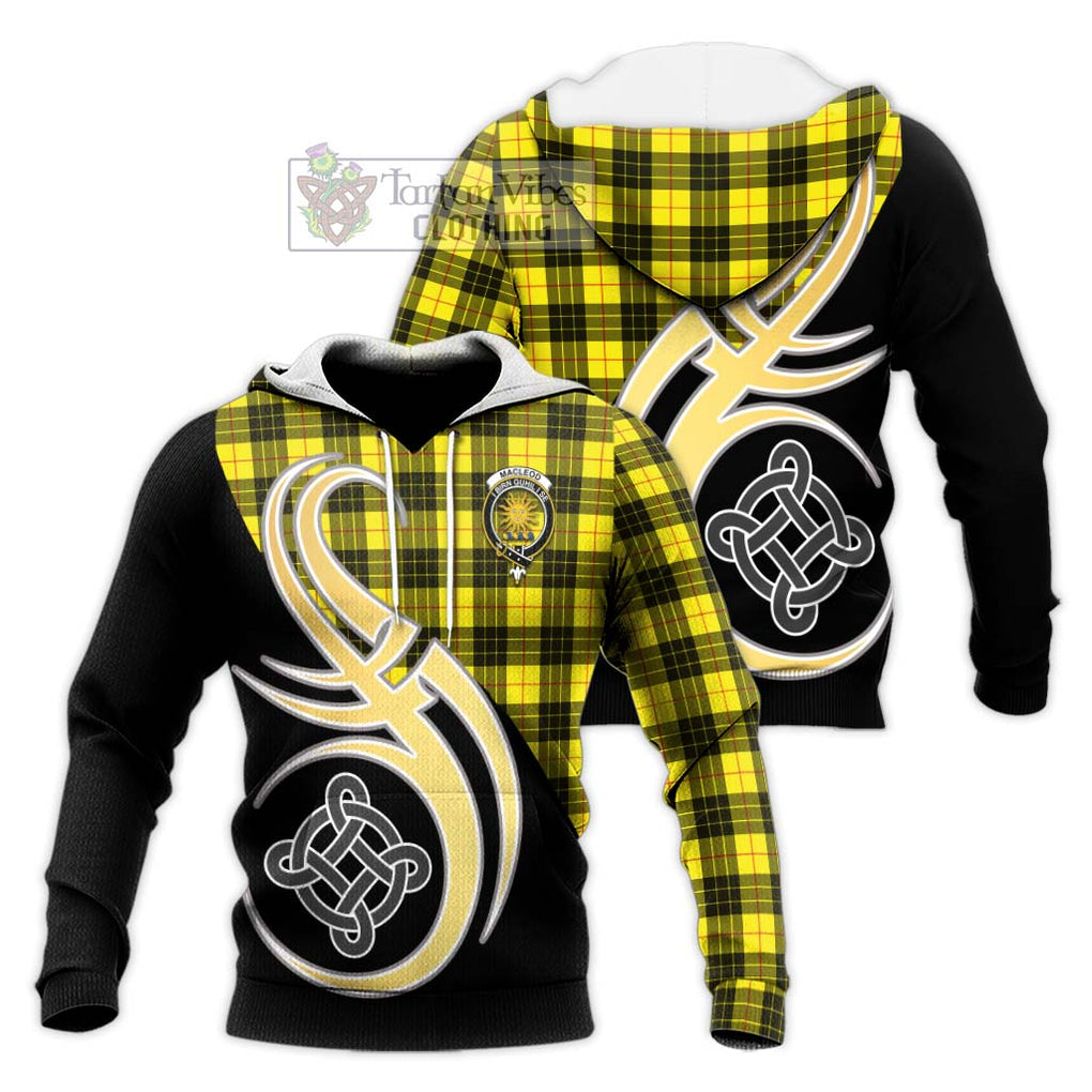 MacLeod (McLeod) Tartan Knitted Hoodie with Family Crest and Celtic Symbol Style Unisex Knitted Pullover Hoodie - Tartan Vibes Clothing