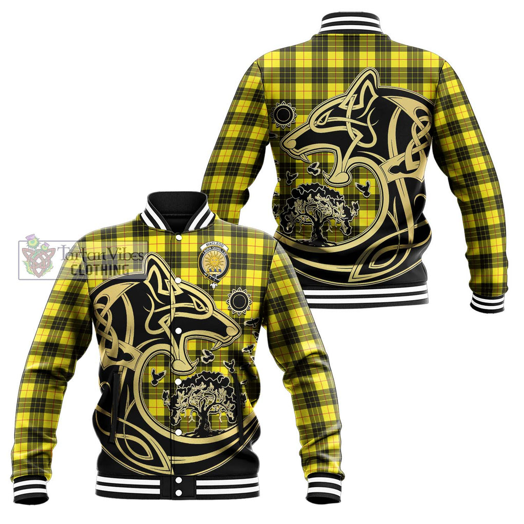 MacLeod (McLeod) Tartan Baseball Jacket with Family Crest Celtic Wolf Style Unisex - Tartan Vibes Clothing