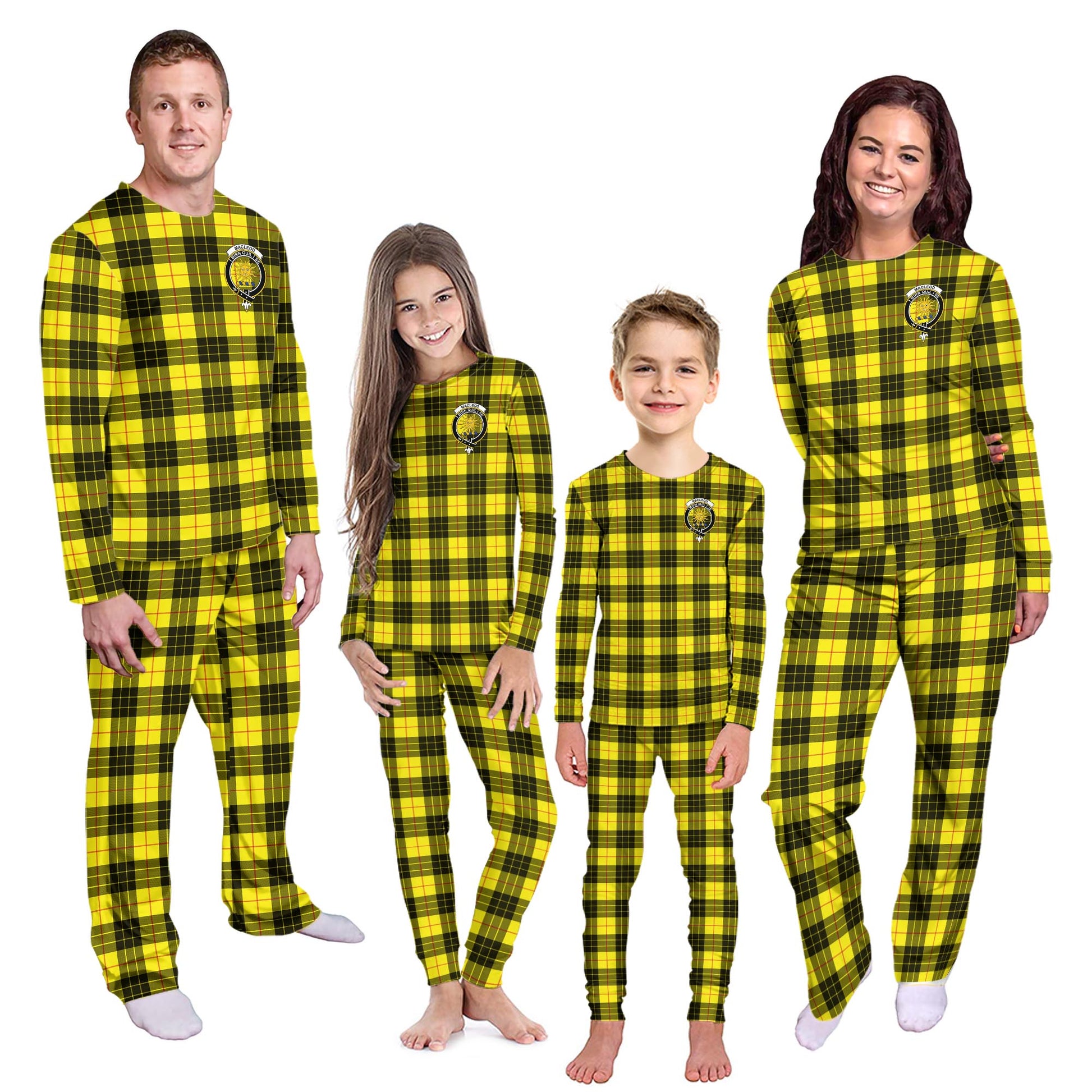 MacLeod of Lewis Modern Tartan Pajamas Family Set with Family Crest - Tartanvibesclothing