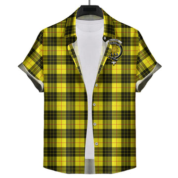 MacLeod (McLeod) Tartan Short Sleeve Button Down Shirt with Family Crest