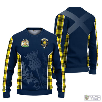 MacLeod (McLeod) Tartan Knitted Sweatshirt with Family Crest and Scottish Thistle Vibes Sport Style