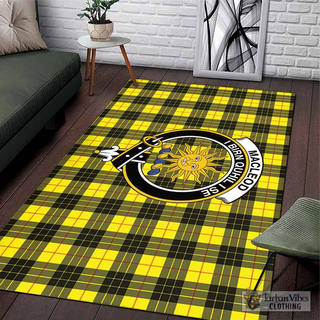 Tartan Vibes Clothing MacLeod of Lewis Modern Tartan Area Rug with Family Crest