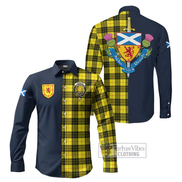 MacLeod (McLeod) Tartan Long Sleeve Button Shirt Alba with Scottish Lion Royal Arm Half Style