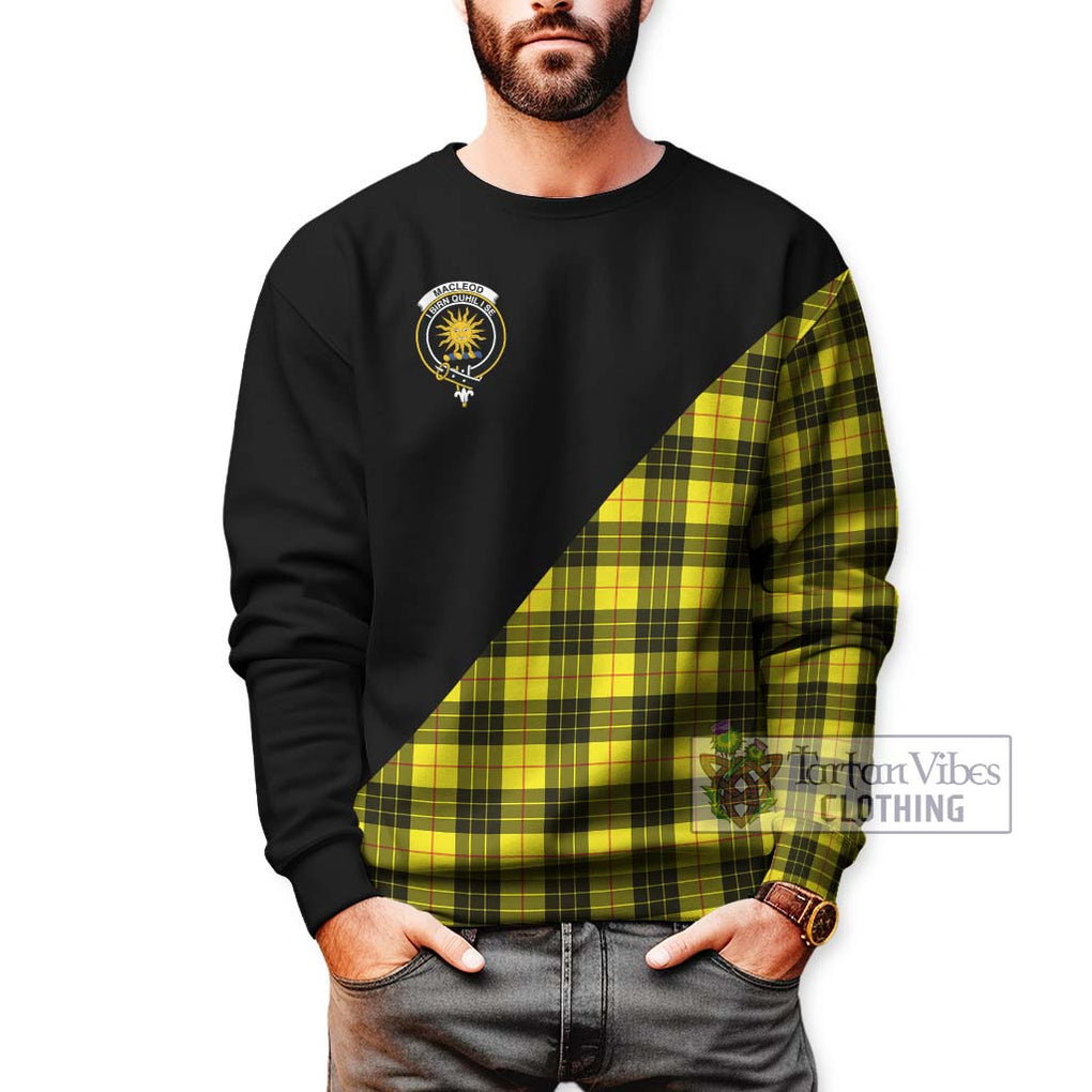 MacLeod (McLeod) Tartan Sweatshirt with Family Crest and Military Logo Style Unisex - Tartanvibesclothing Shop