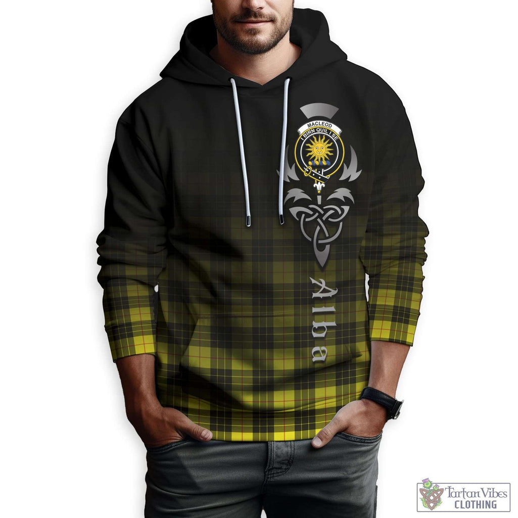 Tartan Vibes Clothing MacLeod of Lewis Modern Tartan Hoodie Featuring Alba Gu Brath Family Crest Celtic Inspired