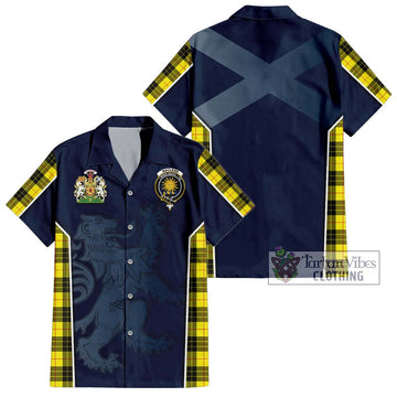 MacLeod (McLeod) Tartan Short Sleeve Button Shirt with Family Crest and Lion Rampant Vibes Sport Style