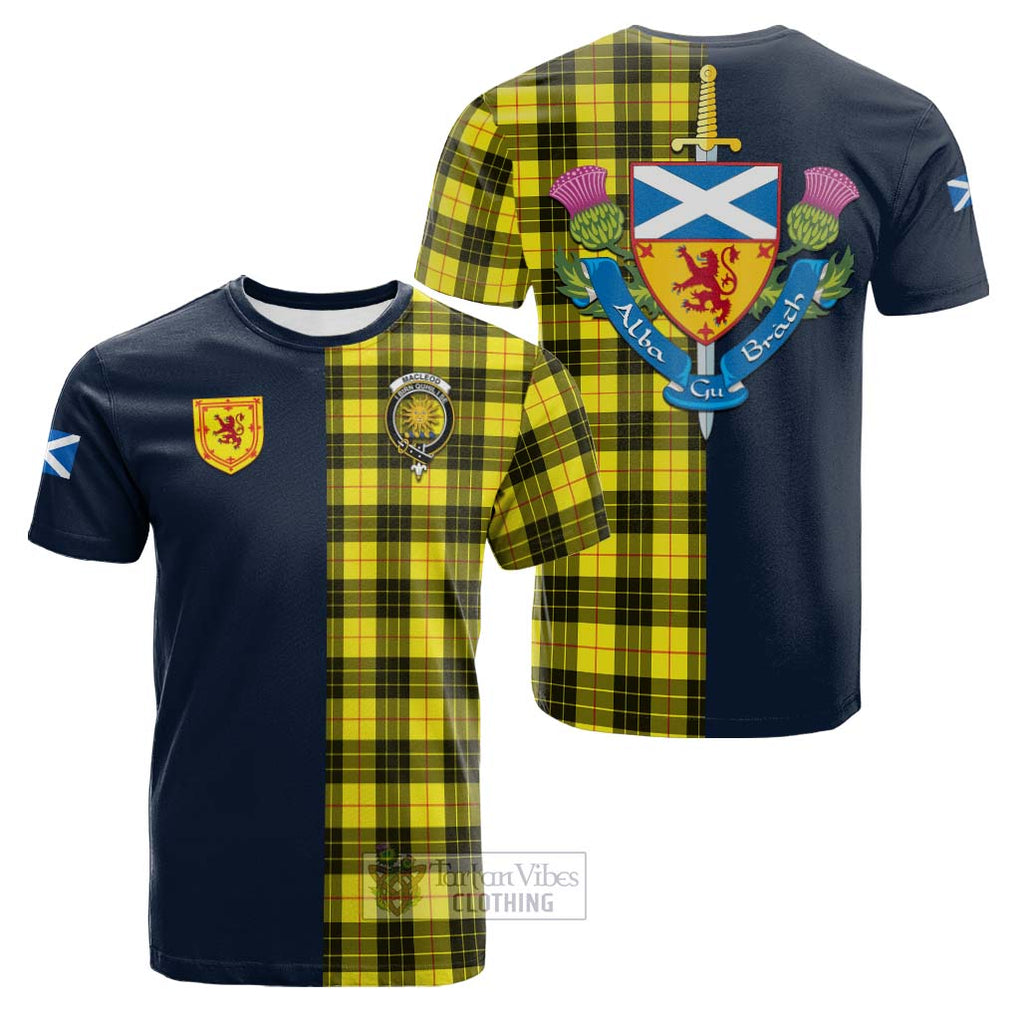 Tartan Vibes Clothing MacLeod of Lewis Modern Tartan Cotton T-shirt with Scottish Lion Royal Arm Half Style