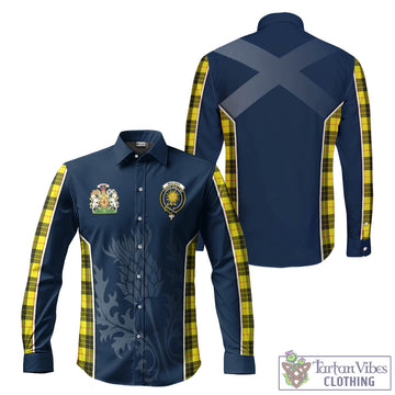 MacLeod (McLeod) Tartan Long Sleeve Button Up Shirt with Family Crest and Scottish Thistle Vibes Sport Style