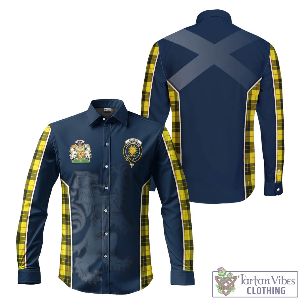 Tartan Vibes Clothing MacLeod of Lewis Modern Tartan Long Sleeve Button Up Shirt with Family Crest and Lion Rampant Vibes Sport Style