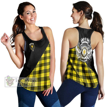 MacLeod (McLeod) Tartan Women's Racerback Tanks with Family Crest and Military Logo Style