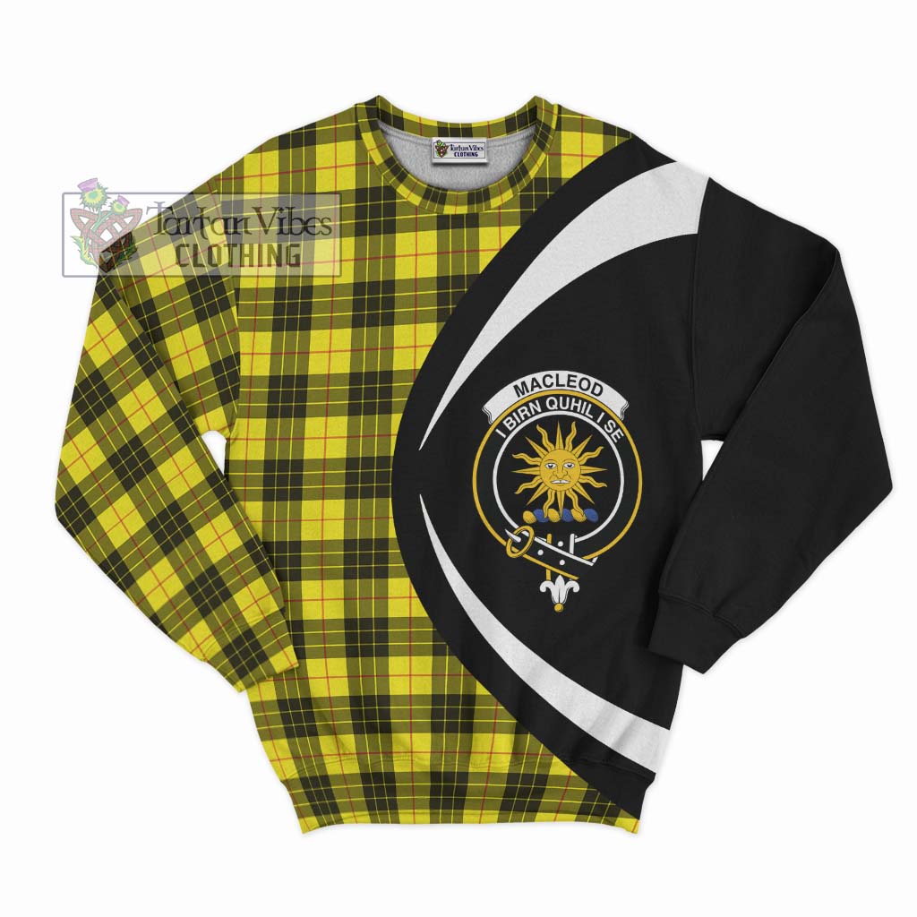 MacLeod (McLeod) Tartan Sweatshirt with Family Crest Circle Style Unisex - Tartan Vibes Clothing