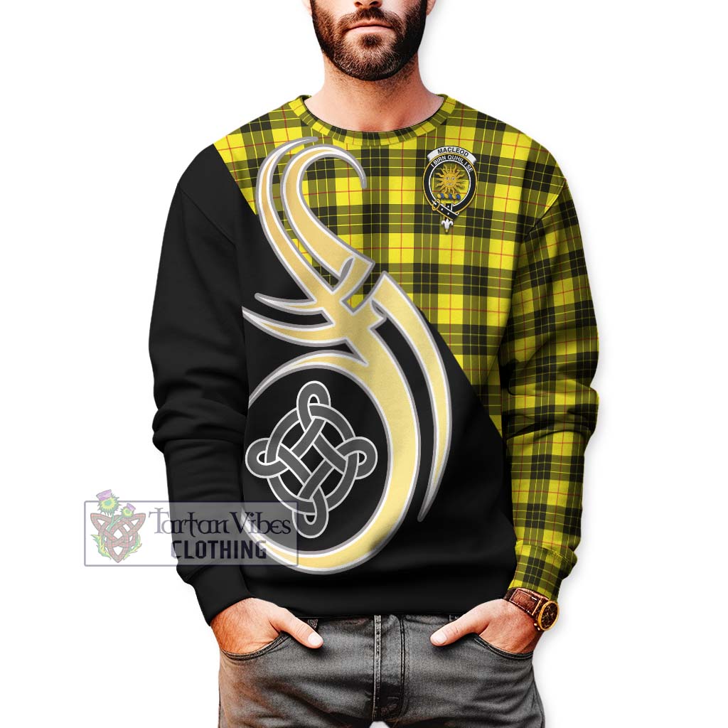 MacLeod (McLeod) Tartan Sweatshirt with Family Crest and Celtic Symbol Style Unisex - Tartan Vibes Clothing