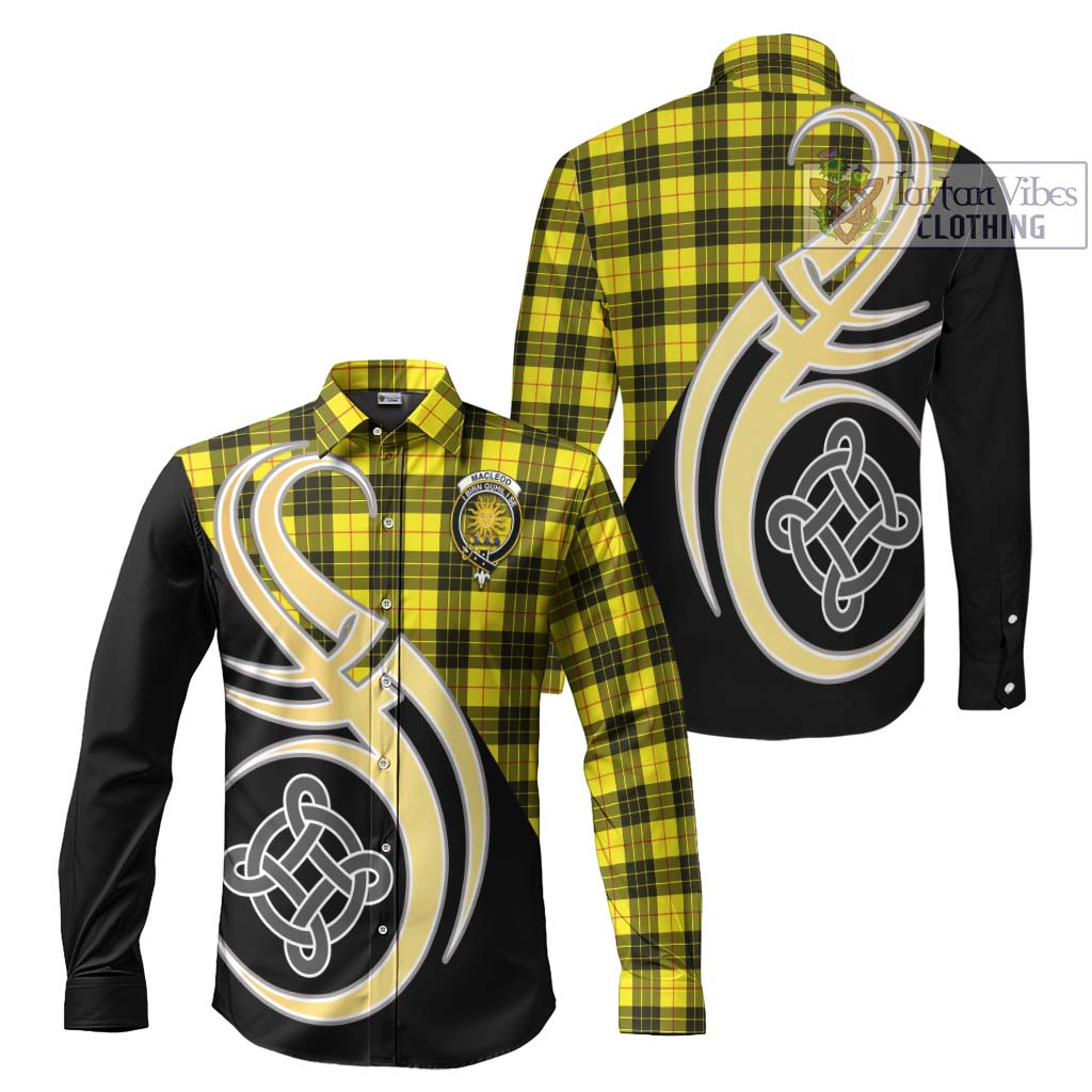 MacLeod (McLeod) Tartan Long Sleeve Button Shirt with Family Crest and Celtic Symbol Style Men's Shirt S - Tartan Vibes Clothing