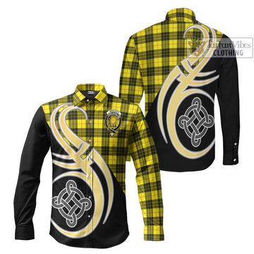 MacLeod (McLeod) Tartan Long Sleeve Button Shirt with Family Crest and Celtic Symbol Style