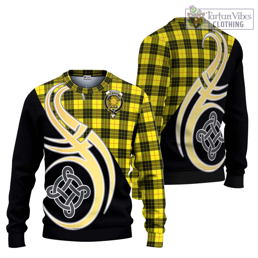 MacLeod (McLeod) Tartan Knitted Sweater with Family Crest and Celtic Symbol Style Unisex - Tartan Vibes Clothing