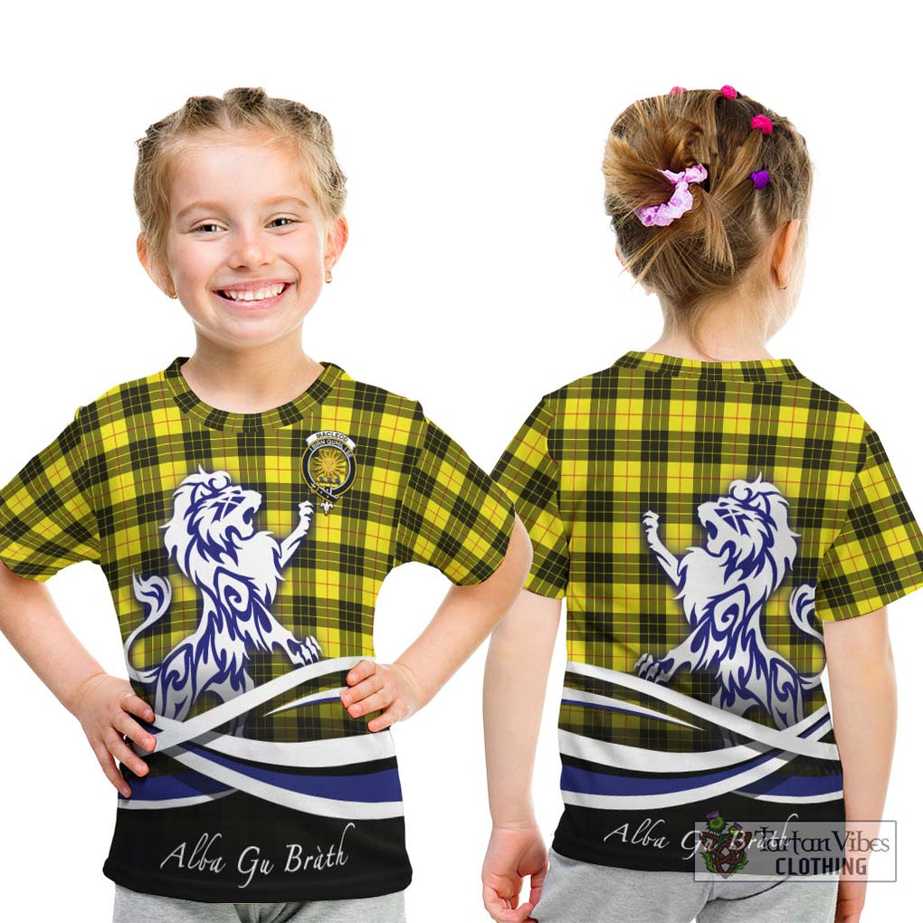 MacLeod (McLeod) Tartan Kid T-Shirt with Alba Gu Brath Regal Lion Emblem - Tartanvibesclothing Shop