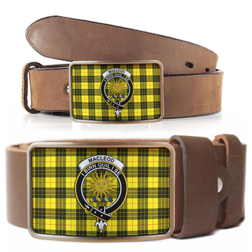 MacLeod (McLeod) Tartan Belt Buckles with Family Crest