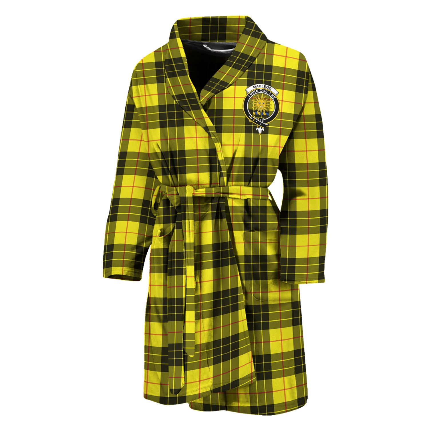 MacLeod (McLeod) Tartan Bathrobe with Family Crest Unisex M - Tartan Vibes Clothing