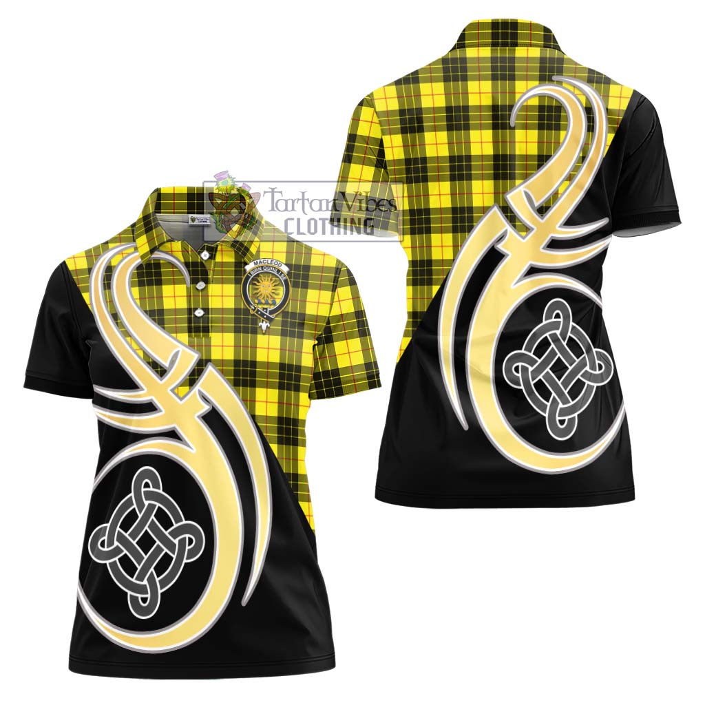 MacLeod (McLeod) Tartan Women's Polo Shirt with Family Crest and Celtic Symbol Style - Tartan Vibes Clothing