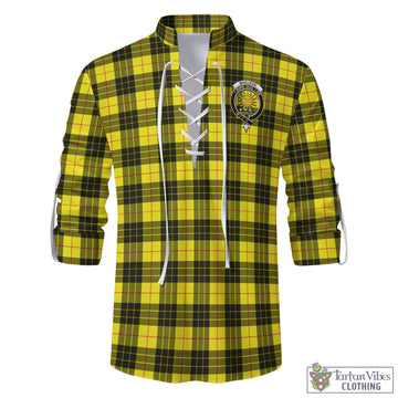 MacLeod (McLeod) Tartan Men's Scottish Traditional Jacobite Ghillie Kilt Shirt with Family Crest