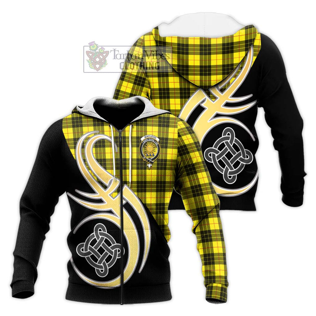 MacLeod (McLeod) Tartan Knitted Hoodie with Family Crest and Celtic Symbol Style Unisex Knitted Zip Hoodie - Tartan Vibes Clothing