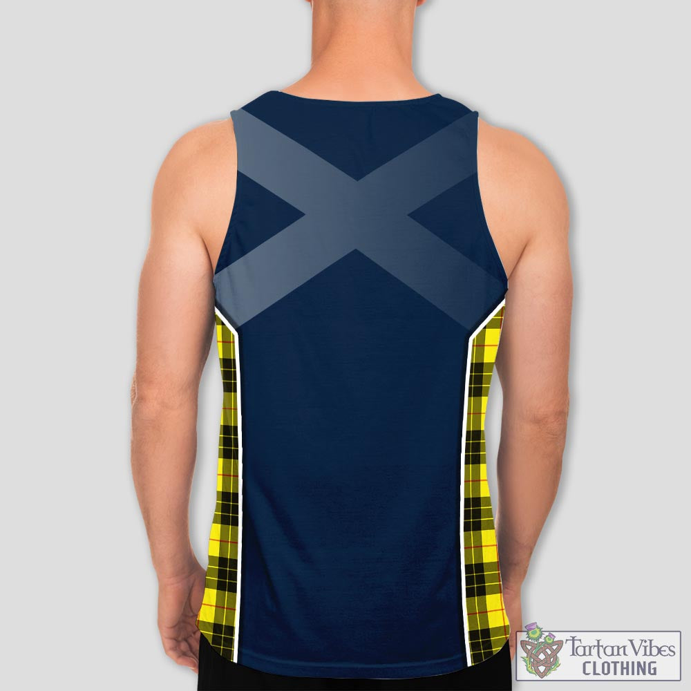 Tartan Vibes Clothing MacLeod of Lewis Modern Tartan Men's Tanks Top with Family Crest and Scottish Thistle Vibes Sport Style