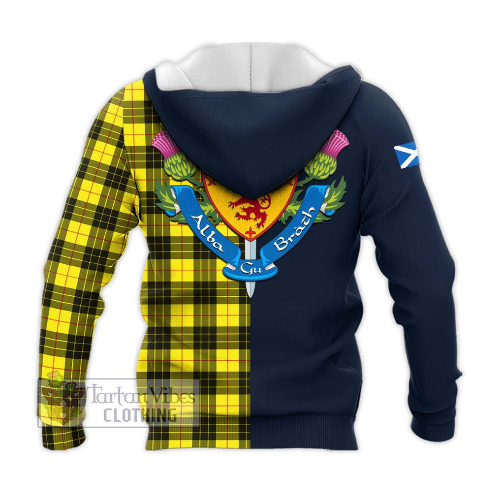 Tartan Vibes Clothing MacLeod of Lewis Modern Tartan Knitted Hoodie with Scottish Lion Royal Arm Half Style