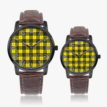 MacLeod (McLeod) Tartan Personalized Your Text Leather Trap Quartz Watch