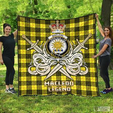 MacLeod (McLeod) Tartan Quilt with Clan Crest and the Golden Sword of Courageous Legacy