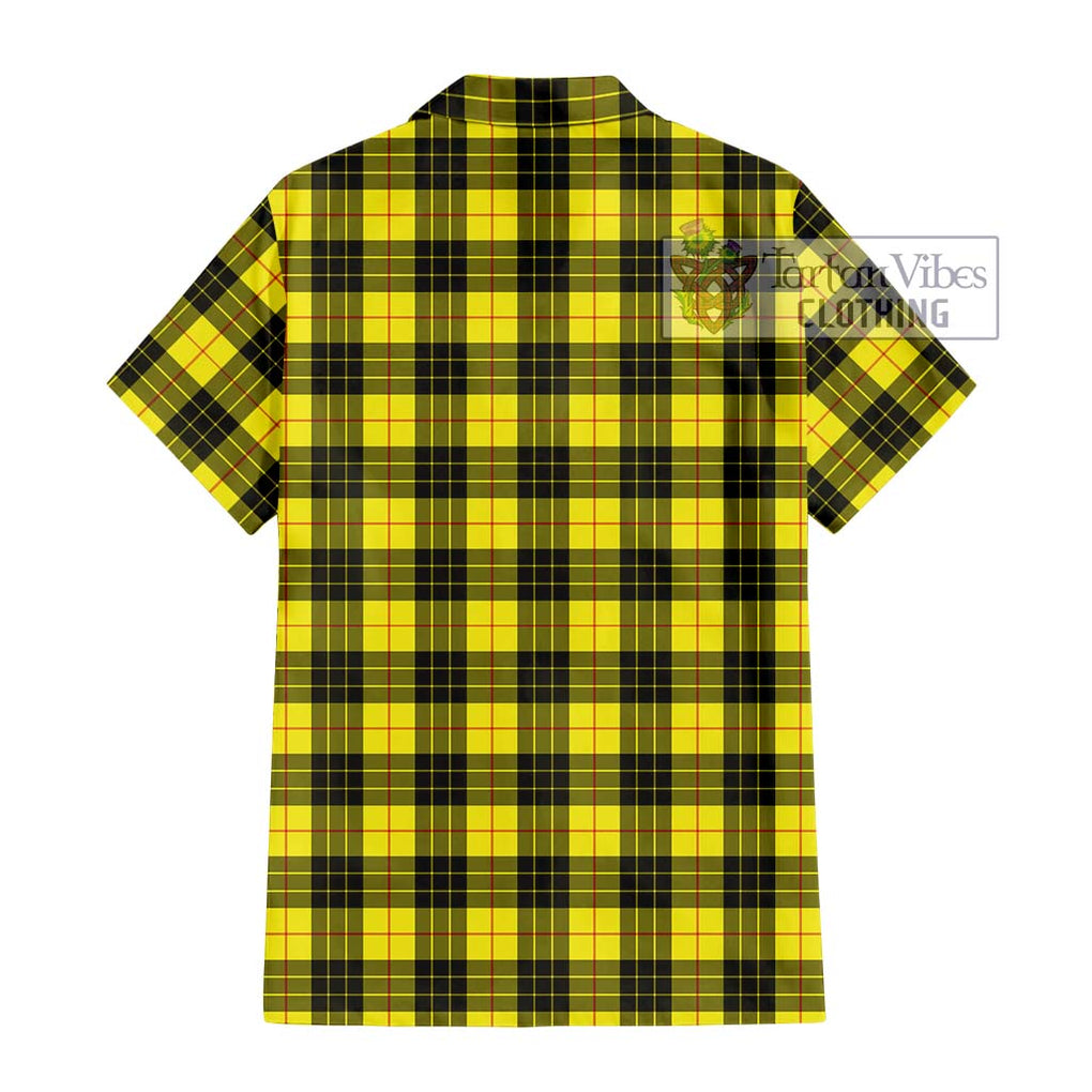 MacLeod (McLeod) Tartan Short Sleeve Button Shirt with Family Crest DNA In Me Style - Tartanvibesclothing Shop