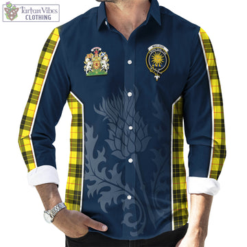 MacLeod (McLeod) Tartan Long Sleeve Button Up Shirt with Family Crest and Scottish Thistle Vibes Sport Style