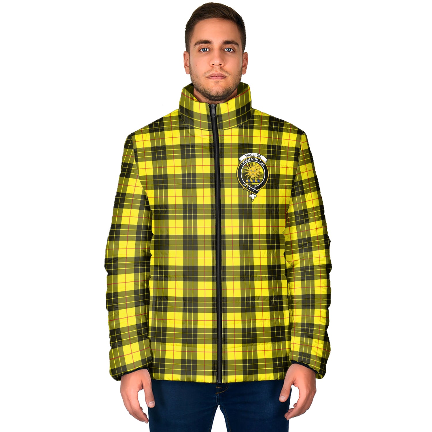 MacLeod (McLeod) Tartan Padded Jacket with Family Crest - Tartan Vibes Clothing