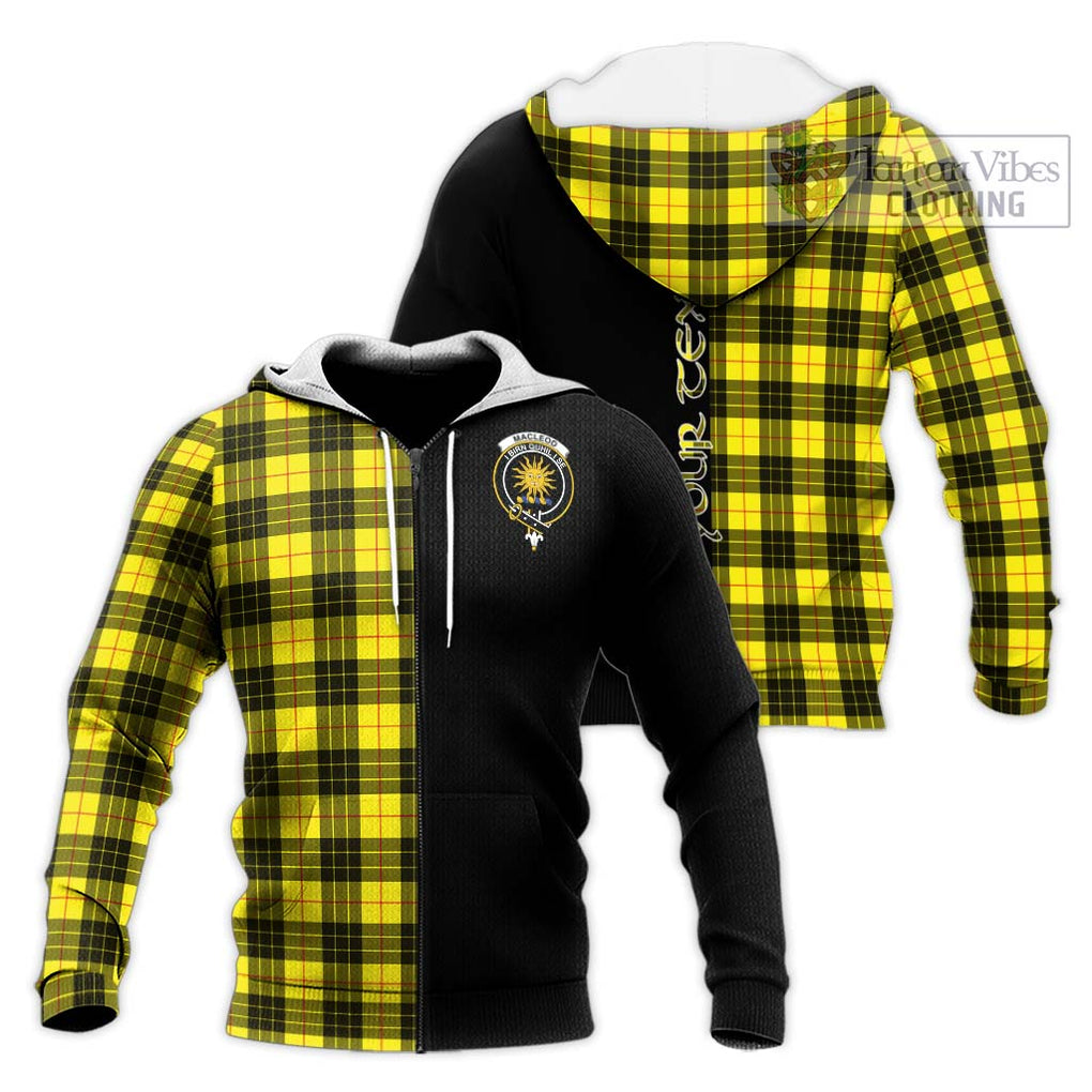 MacLeod (McLeod) Tartan Knitted Hoodie with Family Crest and Half Of Me Style Unisex Knitted Zip Hoodie - Tartanvibesclothing Shop