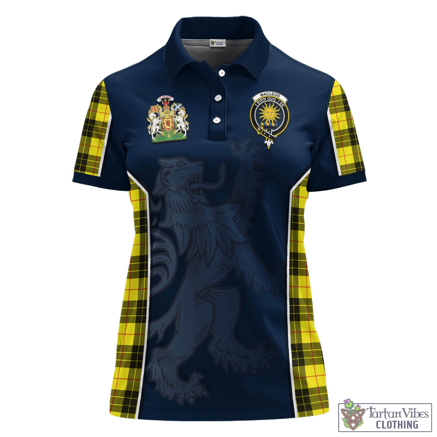 MacLeod (McLeod) Tartan Women's Polo Shirt with Family Crest and Lion Rampant Vibes Sport Style - Tartan Vibes Clothing