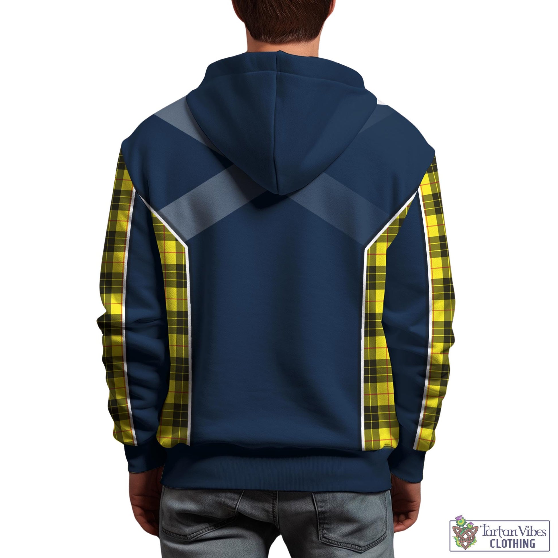 Tartan Vibes Clothing MacLeod of Lewis Modern Tartan Hoodie with Family Crest and Scottish Thistle Vibes Sport Style