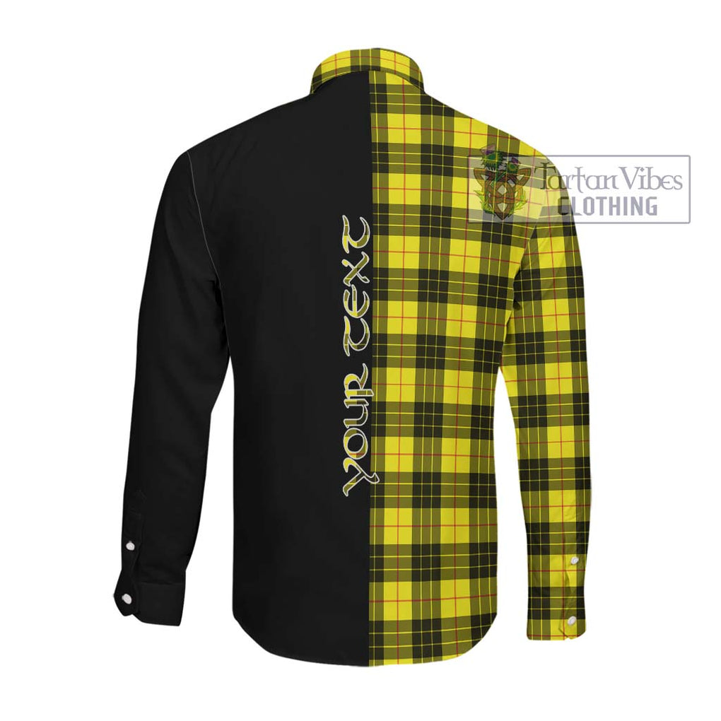 MacLeod (McLeod) Tartan Long Sleeve Button Shirt with Family Crest and Half Of Me Style Men's Shirt - Tartanvibesclothing Shop