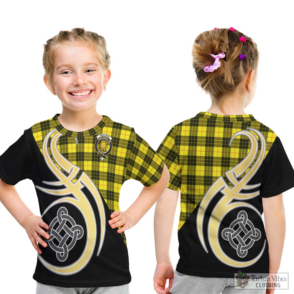 MacLeod (McLeod) Tartan Kid T-Shirt with Family Crest and Celtic Symbol Style - Tartan Vibes Clothing