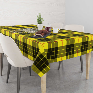 MacLeod (McLeod) Tartan Tablecloth with Clan Crest and the Golden Sword of Courageous Legacy