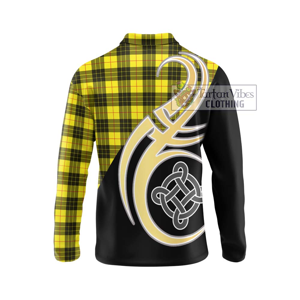 MacLeod (McLeod) Tartan Long Sleeve Polo Shirt with Family Crest and Celtic Symbol Style - Tartan Vibes Clothing