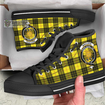 MacLeod (McLeod) Tartan High Top Shoes with Family Crest