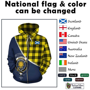 MacLeod (McLeod) Tartan Hoodie with Personalised National Flag and Family Crest Half Style