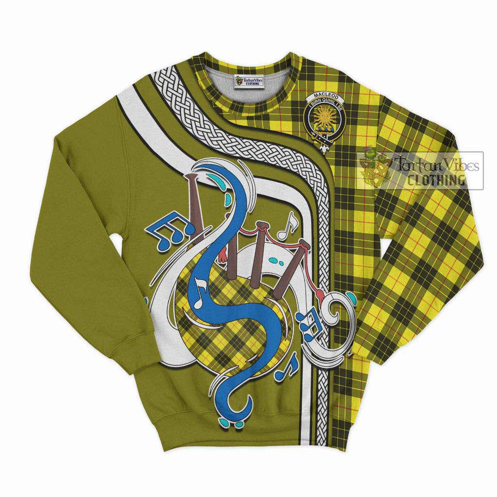 Tartan Vibes Clothing MacLeod of Lewis Modern Tartan Sweatshirt with Epic Bagpipe Style